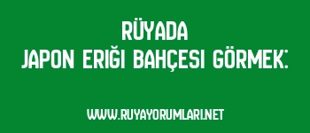 Rüyada Japon Eriği Bahçesi Görmek: