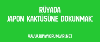 Rüyada Japon Kaktüsüne Dokunmak: