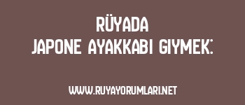 Rüyada Japone Ayakkabı Giymek: