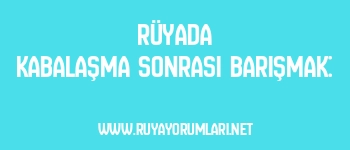 Rüyada Kabalaşma Sonrası Barışmak: