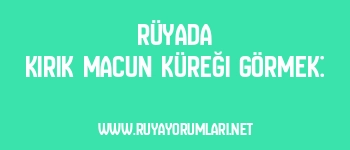 Rüyada Kırık Macun Küreği Görmek: