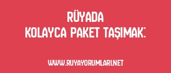 Rüyada Kolayca Paket Taşımak:
