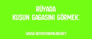 Rüyada Kuşun Gagasını Görmek: