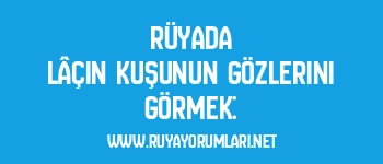 Rüyada Lâçin Kuşunun Gözlerini Görmek: