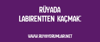 Rüyada Labirentten Kaçmak: