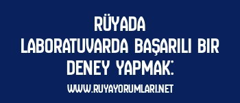Rüyada Laboratuvarda Başarılı Bir Deney Yapmak: