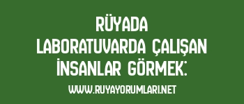 Rüyada Laboratuvarda Çalışan İnsanlar Görmek:
