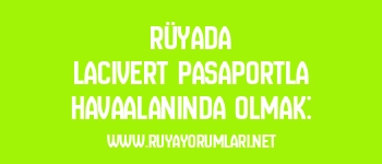 Rüyada Lacivert Pasaportla Havaalanında Olmak: