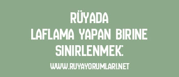 Rüyada Laflama Yapan Birine Sinirlenmek: