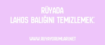 Rüyada Lahos Balığını Temizlemek: