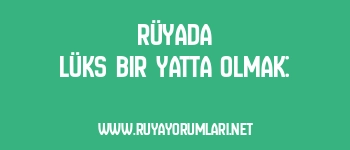 Rüyada Lüks Bir Yatta Olmak: