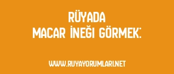 Rüyada Macar İneği Görmek: