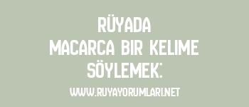 Rüyada Macarca Bir Kelime Söylemek: