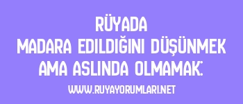 Rüyada Madara Edildiğini Düşünmek Ama Aslında Olmamak: