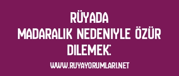 Rüyada Madaralık Nedeniyle Özür Dilemek: