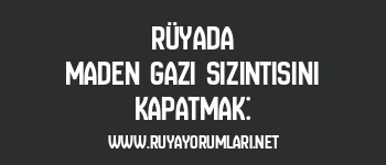 Rüyada Maden Gazı Sızıntısını Kapatmak: