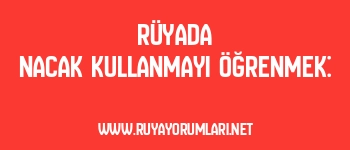 Rüyada Nacak Kullanmayı Öğrenmek: