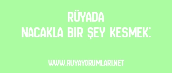 Rüyada Nacakla Bir Şey Kesmek: