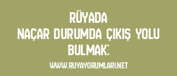 Rüyada Naçar Durumda Çıkış Yolu Bulmak: