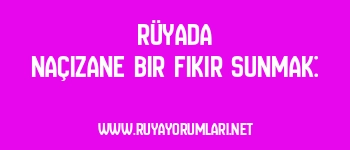 Rüyada Naçizane Bir Fikir Sunmak: