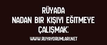 Rüyada Nadan Bir Kişiyi Eğitmeye Çalışmak: