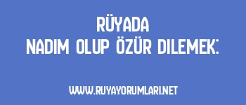 Rüyada Nadim Olup Özür Dilemek: