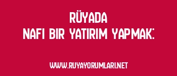 Rüyada Nafi Bir Yatırım Yapmak: