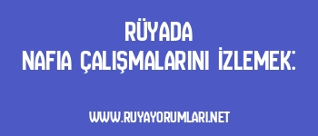 Rüyada Nafia Çalışmalarını İzlemek: