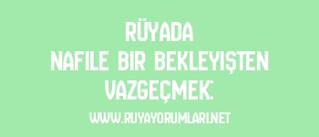 Rüyada Nafile Bir Bekleyişten Vazgeçmek: