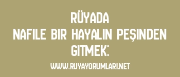 Rüyada Nafile Bir Hayalin Peşinden Gitmek: