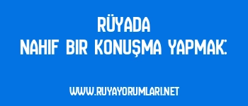 Rüyada Nahif Bir Konuşma Yapmak: