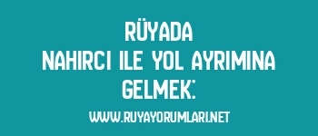 Rüyada Nahırcı ile Yol Ayrımına Gelmek: