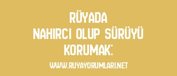 Rüyada Nahırcı Olup Sürüyü Korumak: