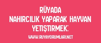 Rüyada Nahırcılık Yaparak Hayvan Yetiştirmek: