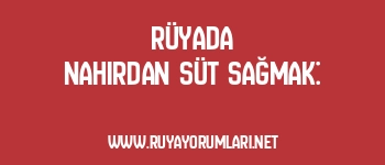 Rüyada Nahırdan Süt Sağmak: