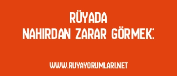 Rüyada Nahırdan Zarar Görmek: