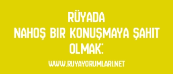 Rüyada Nahoş Bir Konuşmaya Şahit Olmak: