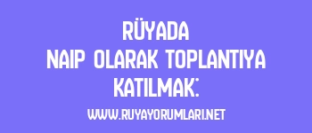 Rüyada Naip Olarak Toplantıya Katılmak:
