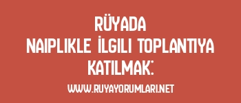 Rüyada Naiplikle İlgili Toplantıya Katılmak: