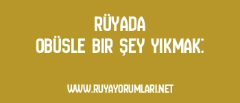 Rüyada Obüsle Bir Şey Yıkmak: