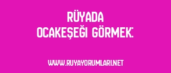 Rüyada Ocakeşeği Görmek: