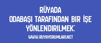 Rüyada Odabaşı Tarafından Bir İşe Yönlendirilmek: