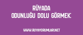 Rüyada Odunluğu Dolu Görmek: