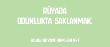 Rüyada Odunlukta Saklanmak: