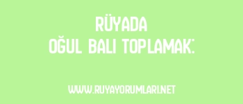 Rüyada Oğul Balı Toplamak: