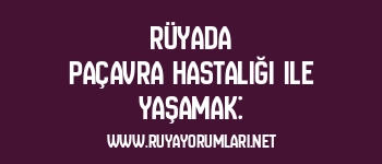 Rüyada Paçavra Hastalığı ile Yaşamak: