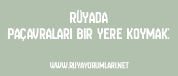 Rüyada Paçavraları Bir Yere Koymak: