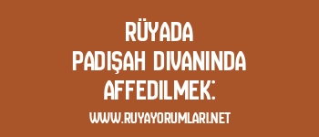 Rüyada Padişah Divanında Affedilmek: