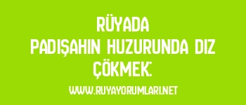 Rüyada Padişahın Huzurunda Diz Çökmek: