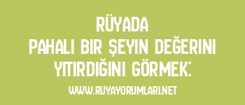 Rüyada Pahalı Bir Şeyin Değerini Yitirdiğini Görmek: